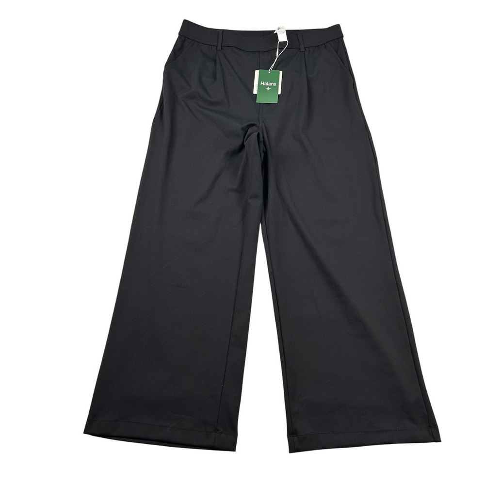 Halara Black Wide Leg High Waisted Dress Pants Athleisure Trousers Womens L